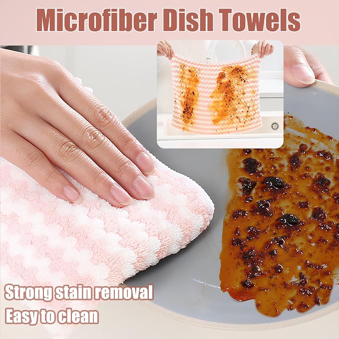Microfiber Cleaning Cloth, 12 Pack 12"x12" Dish Towels - Image 2