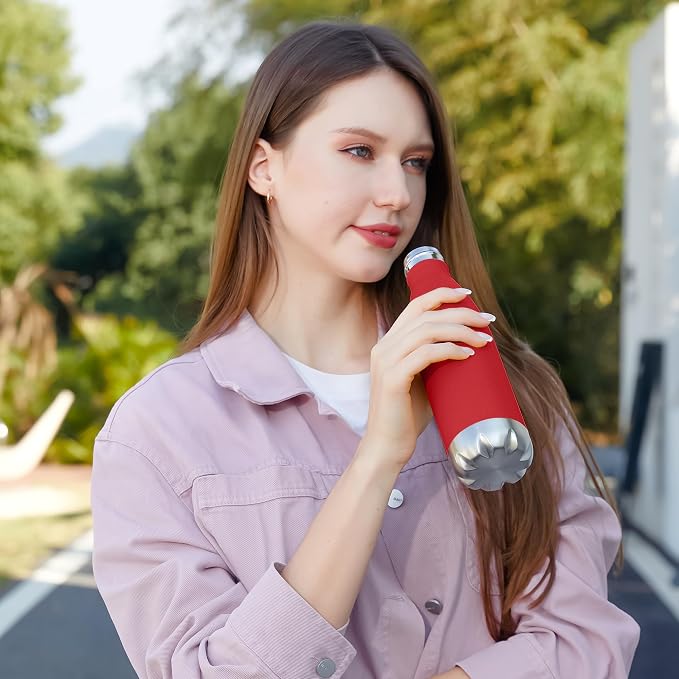 MEWAY 17oz Sport Water Bottle 4 Pack Vacuum Insulated Stainless Steel - Image 4