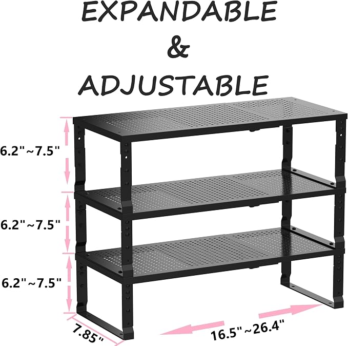 Metal Stackable Expandable Storage Shelf - Image 3