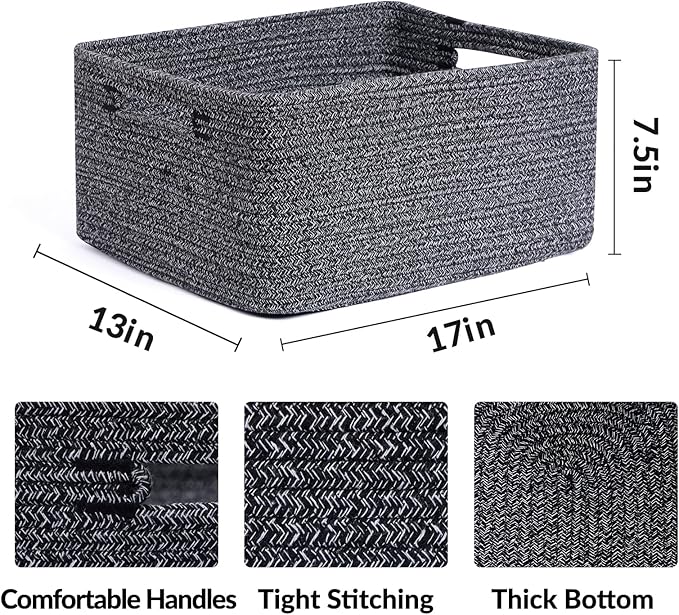 Large Storage Baskets for Shelves, Closet Organizers Bins for Clothes Blanket - Image 2