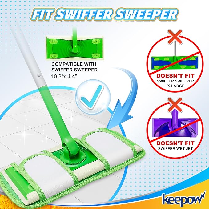 KEEPOW Reusable Mop Pads Compatible - Image 2