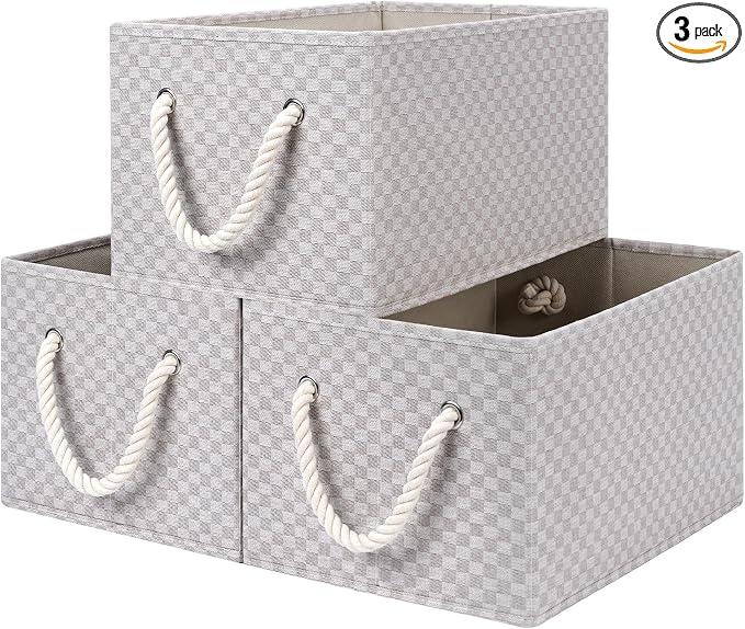 StorageWorks Storage Baskets for Shelves, Foldable Fabric Closet Storage Bins by StorageWorks