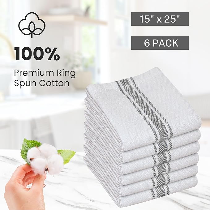 WHITEWRAP Kitchen Dish Towels for Kitchen, Highly Absorbent for Drying and - Image 5