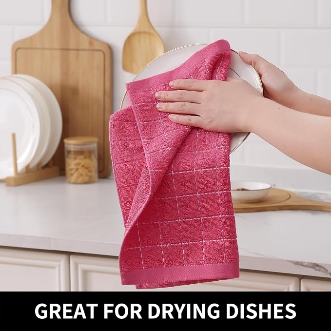 Homaxy 100% Cotton Terry Kitchen Dish Cloths, Ultra Soft and Absorbent Dish - Image 4
