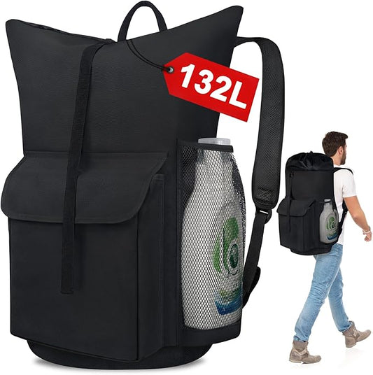 Laundry Backpack Bag, 132L Extra Large Heavy Duty Laundry Backpack by Attmu