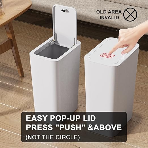 N. NETDOT 3 Pack 2.6 Gallon / 10L Bathroom Trash Can - Image 5