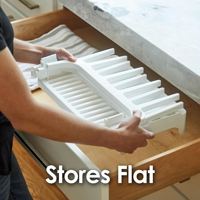 PopYum Glacier White Space Saving Drying Rack from 100% Recycled Bottles - Image 8
