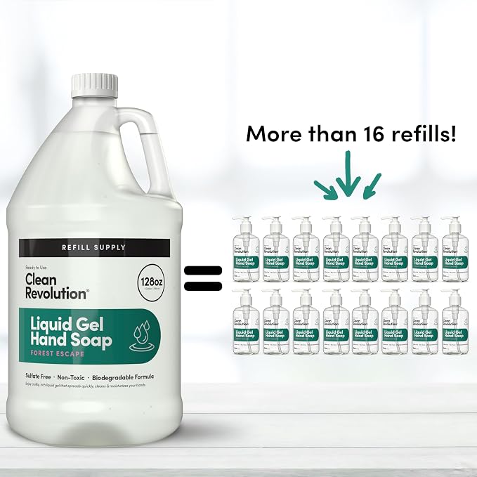 Clean Revolution Liquid Gel Hand Soap, Silky Rich Liquid, Quick Lather - Image 5