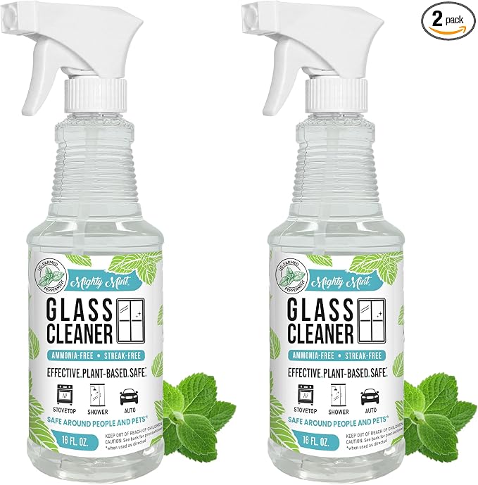 Mighty Mint Glass Cleaner, Ammonia-Free, Streak-Free Spray by MightyMint