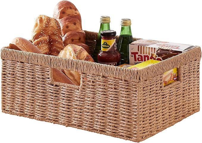 OIAHOMY Wicker Basket, Paper Shelf Basket by MasterofSpaceOptimization