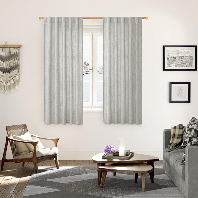 YoungsTex Linen Curtains 63 Inch Length - Image 2