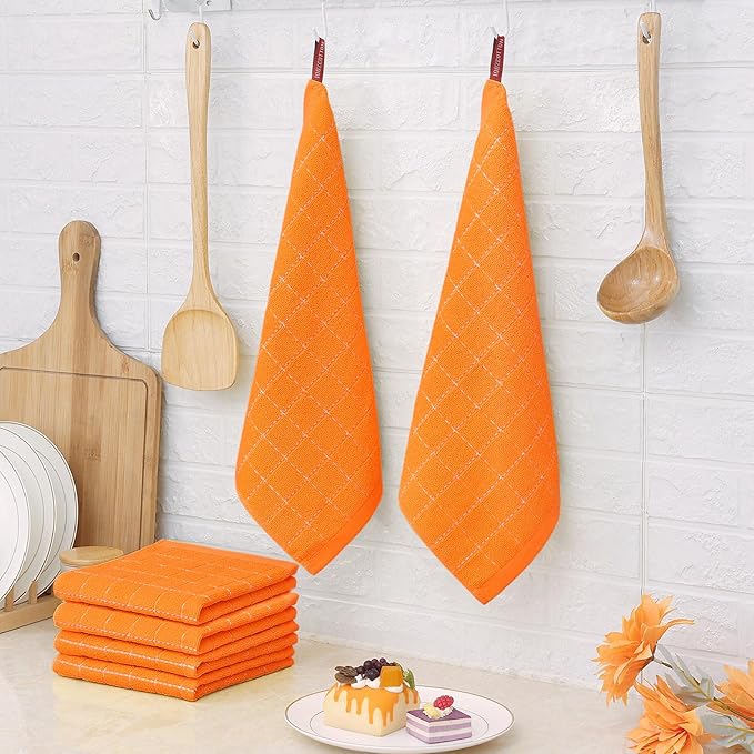 Homaxy 100% Cotton Terry Kitchen Dish Cloths, Ultra Soft and Absorbent Dish - Image 6