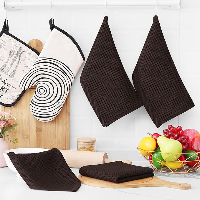 Homaxy 100% Cotton Waffle Weave Kitchen Dish Cloths, Ultra Soft Absorbent Quick - Image 6
