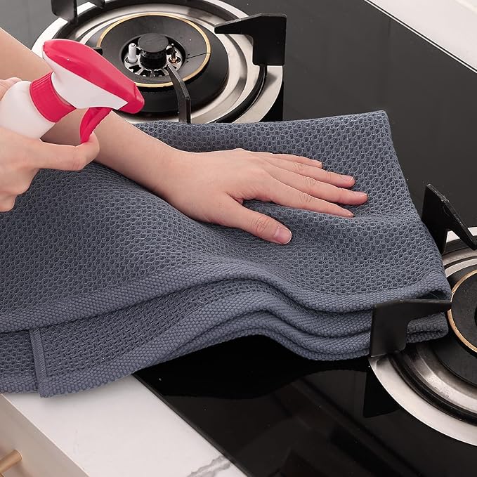 Homaxy 100% Cotton Oversized Waffle Weave Kitchen Dish Towels, Ultra Soft - Image 5