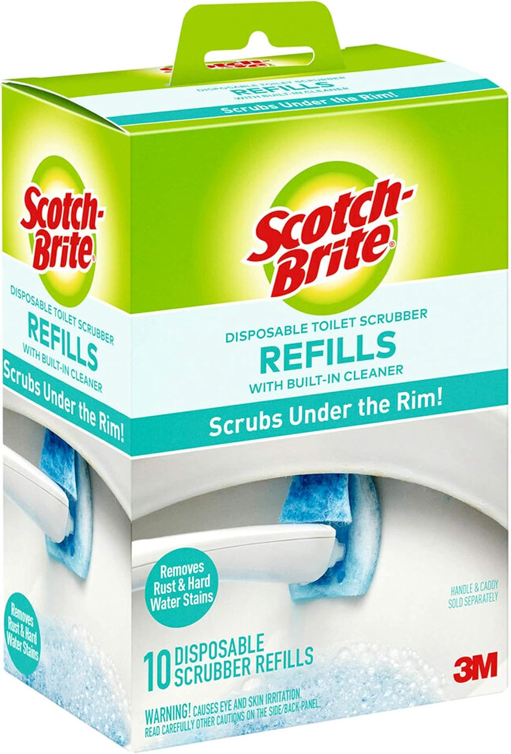 Scotch-Brite Disposable Toilet Cleaner Refill Pads, Disposable Refills with Built-In Bleach Alternative, Removes Rust & Hard Water Stains, 40 Disposable Refills
