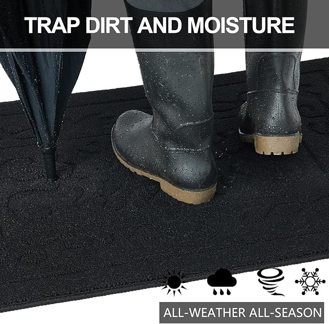 FONEYI Indoor Door Mat 32" x 40", Dirt Trapper Door Mats Non-Slip Entryway Rugs - Image 4