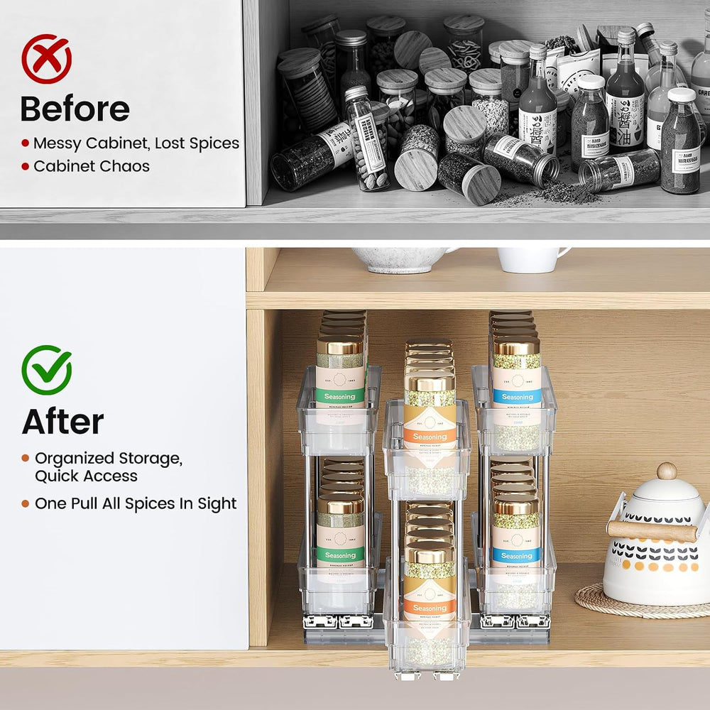 Mystozer Pull Out Spice Rack Organizer for Cabinet, Slide Out Spice Racks Org...