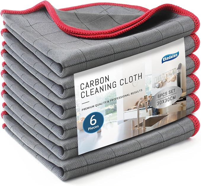 Lint Free Carbon Microfiber Cleaning Cloth Glass Window Polishing Streak Free by Ekedalen