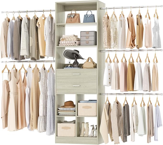 Closet System, 4-8 FT Closet Organizer Tower by Besiost