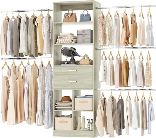 Closet System, 4-8 FT Closet Organizer Tower by Besiost