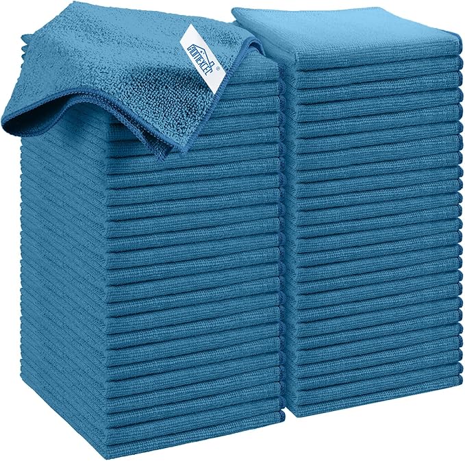 HOMEXCEL Navy Blue Microfiber Cleaning Cloth, 50 Pack Cleaning Towels by HOMEXCEL