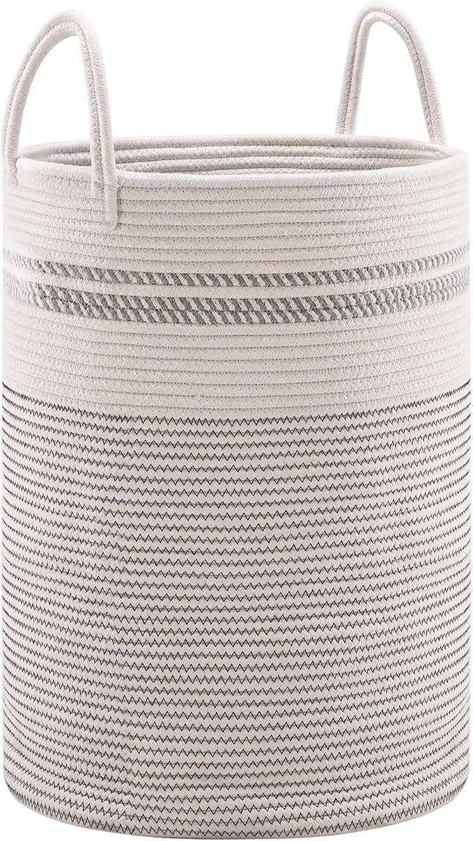 YOUDENOVA Woven Rope Laundry Hamper Basket, 58L Tall Luandry Basket, Baby - Image 4