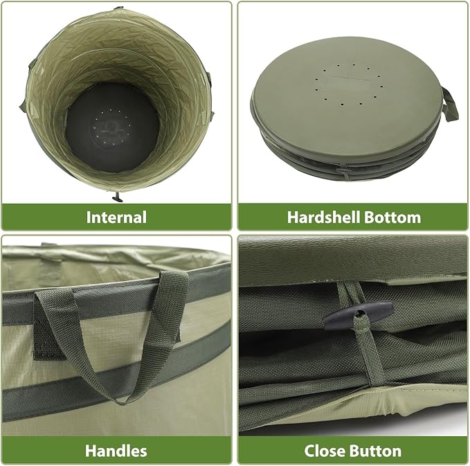 YUDI & GARDEN 45 Gallon Hard Bottom Collapsible Garden Bag｜Collapsible Trash - Image 4