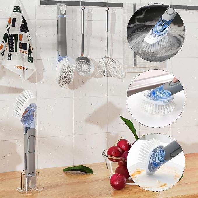 Soap Dispensing Replacement Dish Brush Storage Set - Image 6