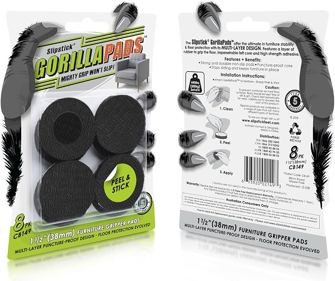 Slipstick GorillaPads CB149 Non-Slip Furniture Pads/Rubber Grippers - Image 2