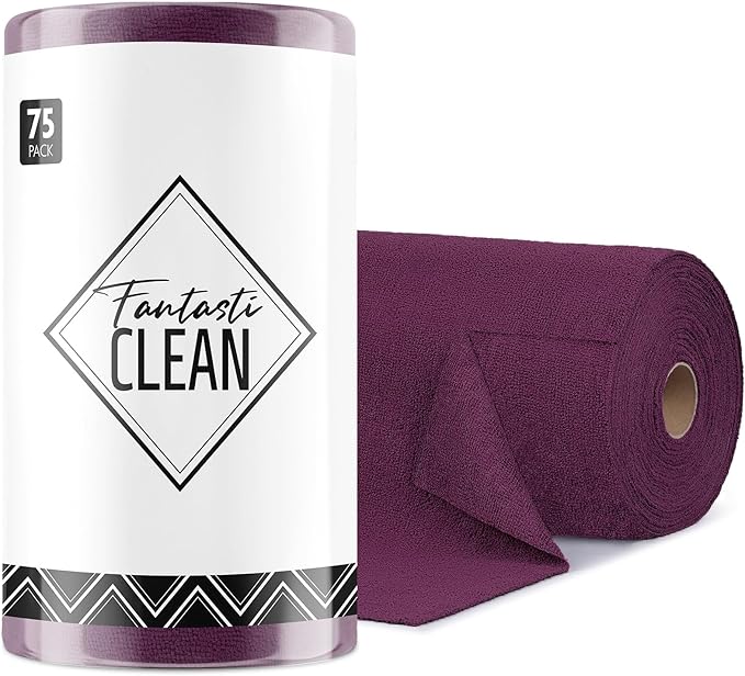 Fantasticlean Microfiber Cleaning Cloth Roll -75 Pack, Tear Away Microfiber by Fantasticlean