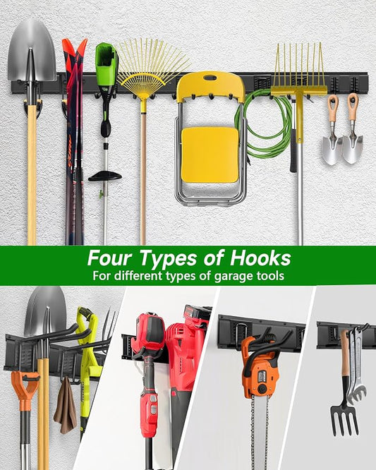 64 inches Garage Tool Organizer Wall Mount, Heavy Duty Garden Tool Organizer - Image 2