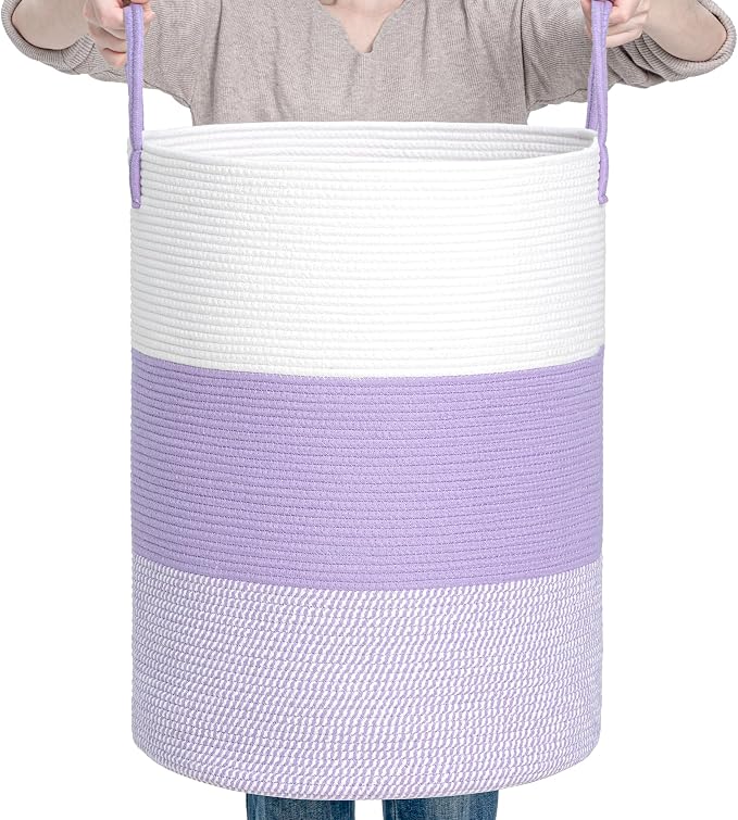 CLHMILY&Z 100L Laundry Basket Round Storage Rope Basket by ClhmilyZ