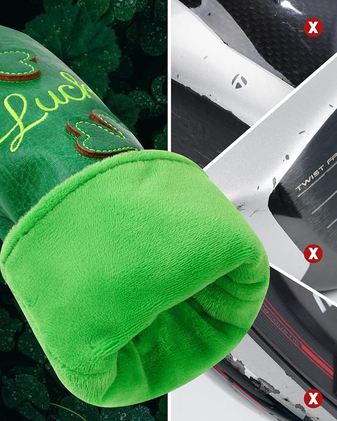 Golf Headcovers Golf Club Head Covers Four Leaf Clover Good Luck Charm - Image 9
