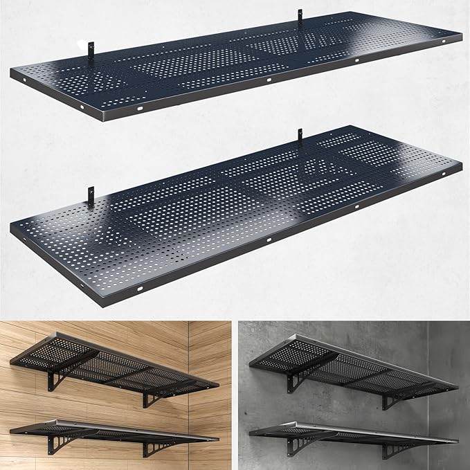 2-Pack 1.5x4ft Heavy Duty Garage Wall Shelving, 500 lbs Load Capacity, Garage by Yifro
