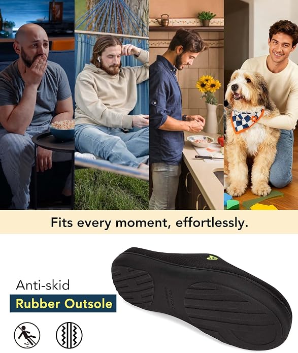 VeraCosy Men's Two-Tone Memory Foam House Slippers Indoor Outdoor Durable - Image 7