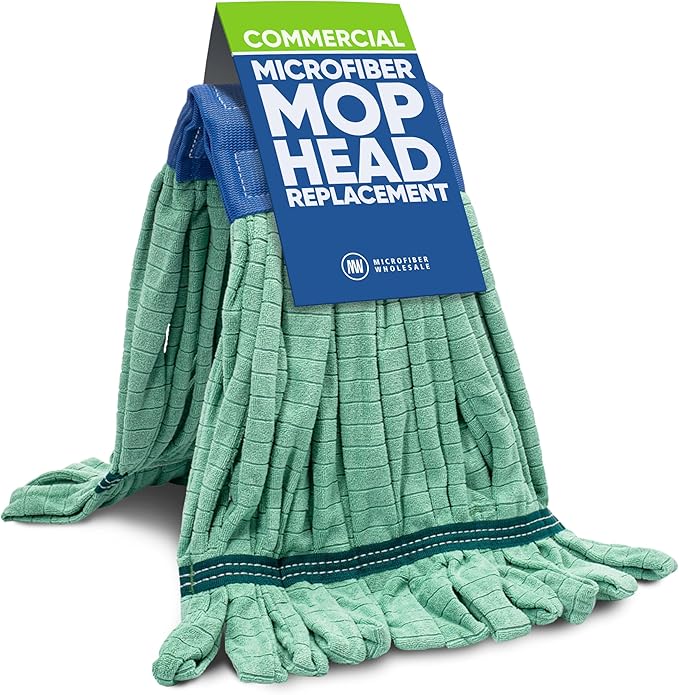 Commercial Mop Head Replacement – 1 Pack Medium Green Microfiber Tube Mop | by MicrofiberWholesale