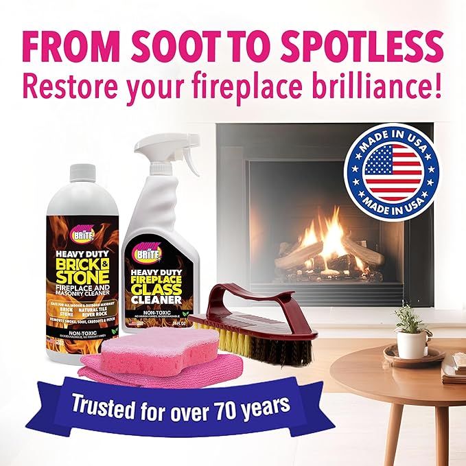 Quick N Brite Fireplace Cleaning Kit – Includes 24 oz Fireplace Glass Cleaner - Image 7