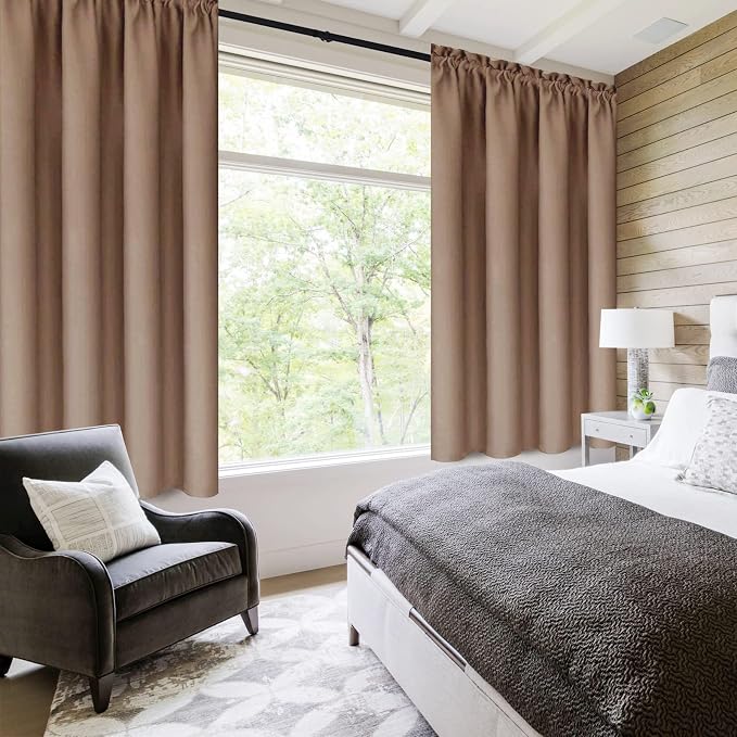 DWCN Blackout Curtains Room Darkening Thermal Insulated Bedroom Curtains Window - Image 2