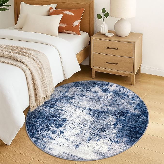 IOHOUZE Round Area Rug 5 Ft Circle Entryway Rugs Round Washable Door Mat Indoor - Image 8