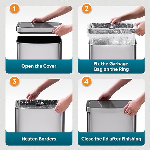 WLIVE 16 Gallon Motion Sensor Trash Can, 60 Liter Automatic Kitchen Trash Can - Image 8