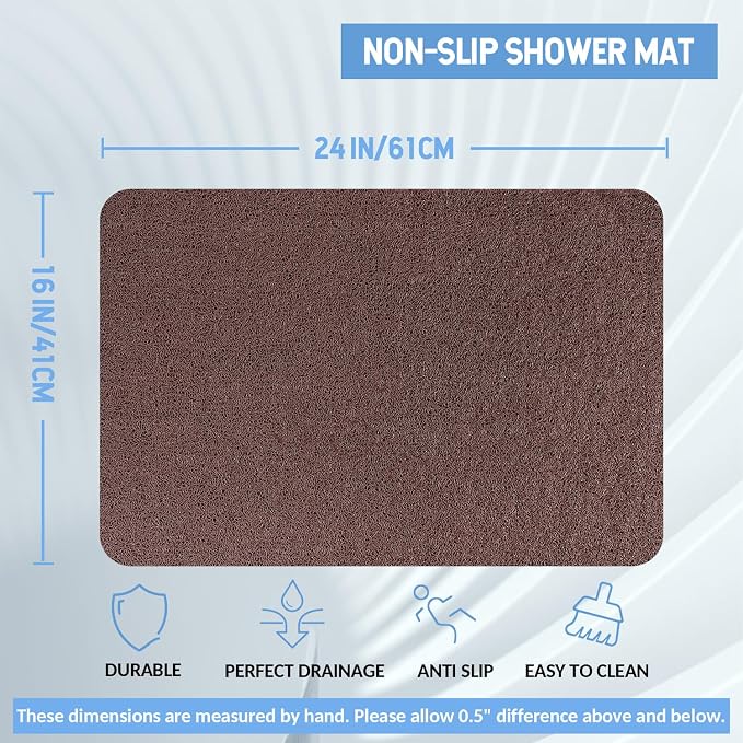 Non-Slip Bathtub Mat, 2 Pack Anti Slip Shower Mat, Fast Drying Bathtub Mats - Image 2