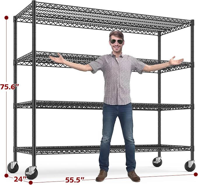 REIBII 75.6" H Storage Shelves 2500LBS Wire Shelving Unit - Image 3