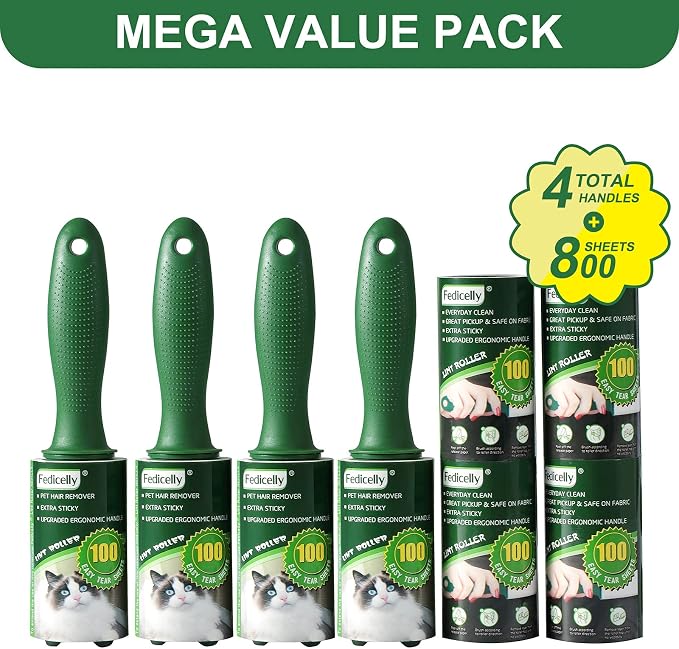 Fedicelly Lint Rollers Pet Hair Extra Sticky Clothes, Cat Dog Hair Remover - Image 2