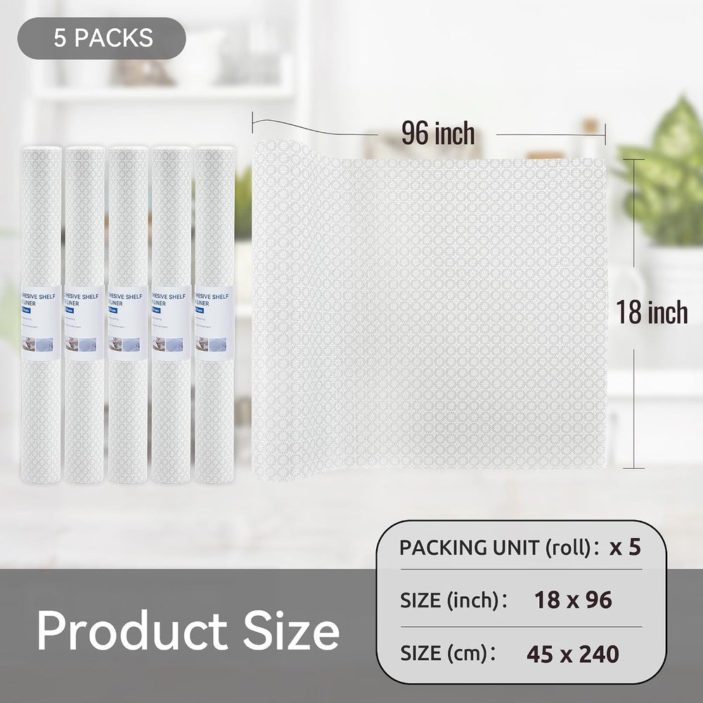 FIFTY FEET 18"x96" Non-Adhesive Shelf Liner for Kitchen Cabinets an...