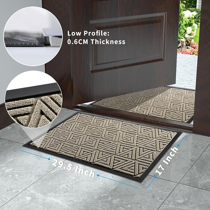 Yimobra Outdoor Mats for Front Door 29.5x17, All-Weather Waterproof Non-Slip - Image 2