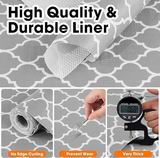 Drawer and Shelf Liner for Kitchen Cabinets Non-Adhesive, Non-Slip Cabinet - Image 5