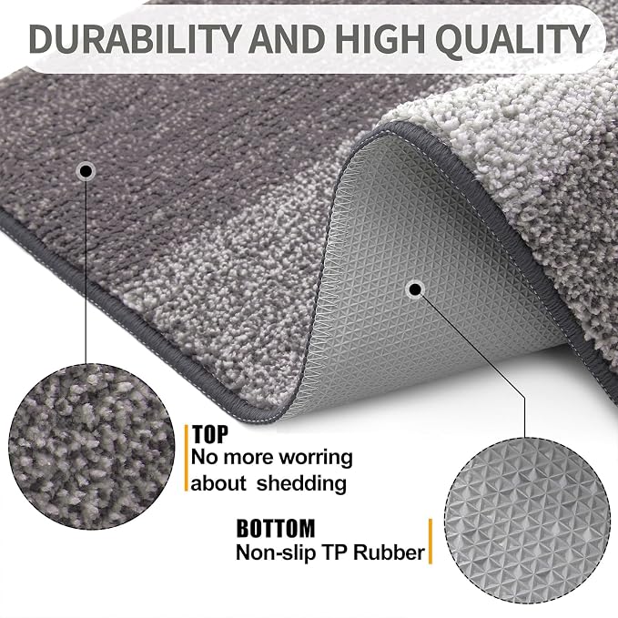Kitinjoy Indoor Outdoor Door Mat, 47x20 Non-Slip Absorbent Dirt Trapper - Image 3