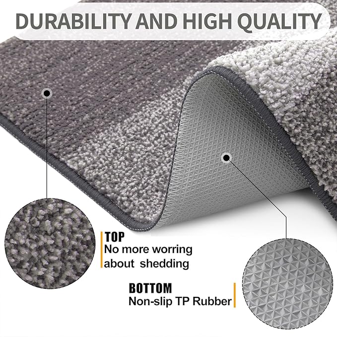 Kitinjoy Indoor Outdoor Door Mat, 40x32 Non-Slip Absorbent Dirt Trapper - Image 3