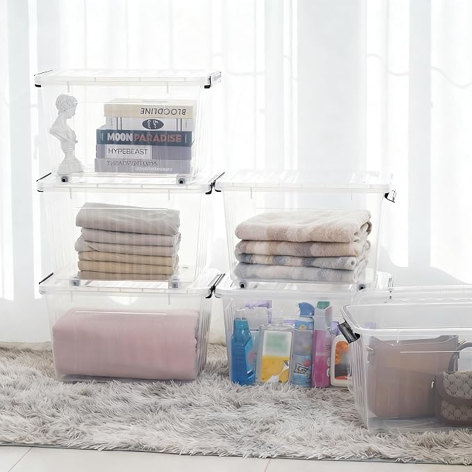 Citylife 54 QT Clear Plastic Storage Bins - Image 2