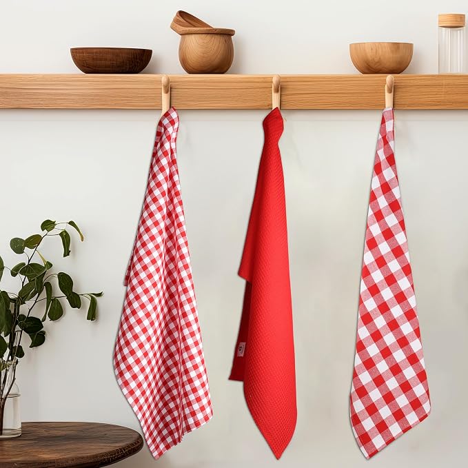 Kitchen Towels Set of 6 Soft Premium Cotton Highly Absorbent Dish Towels 18x28 - Image 3
